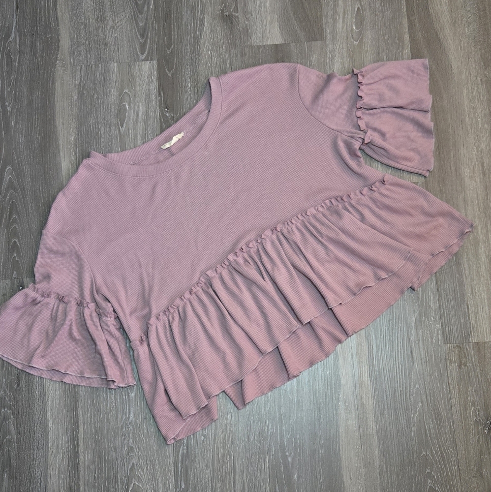 Ruffled Mauve Women's Top
